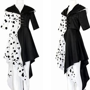 Cruella De Vil womens hooded dalmation costume